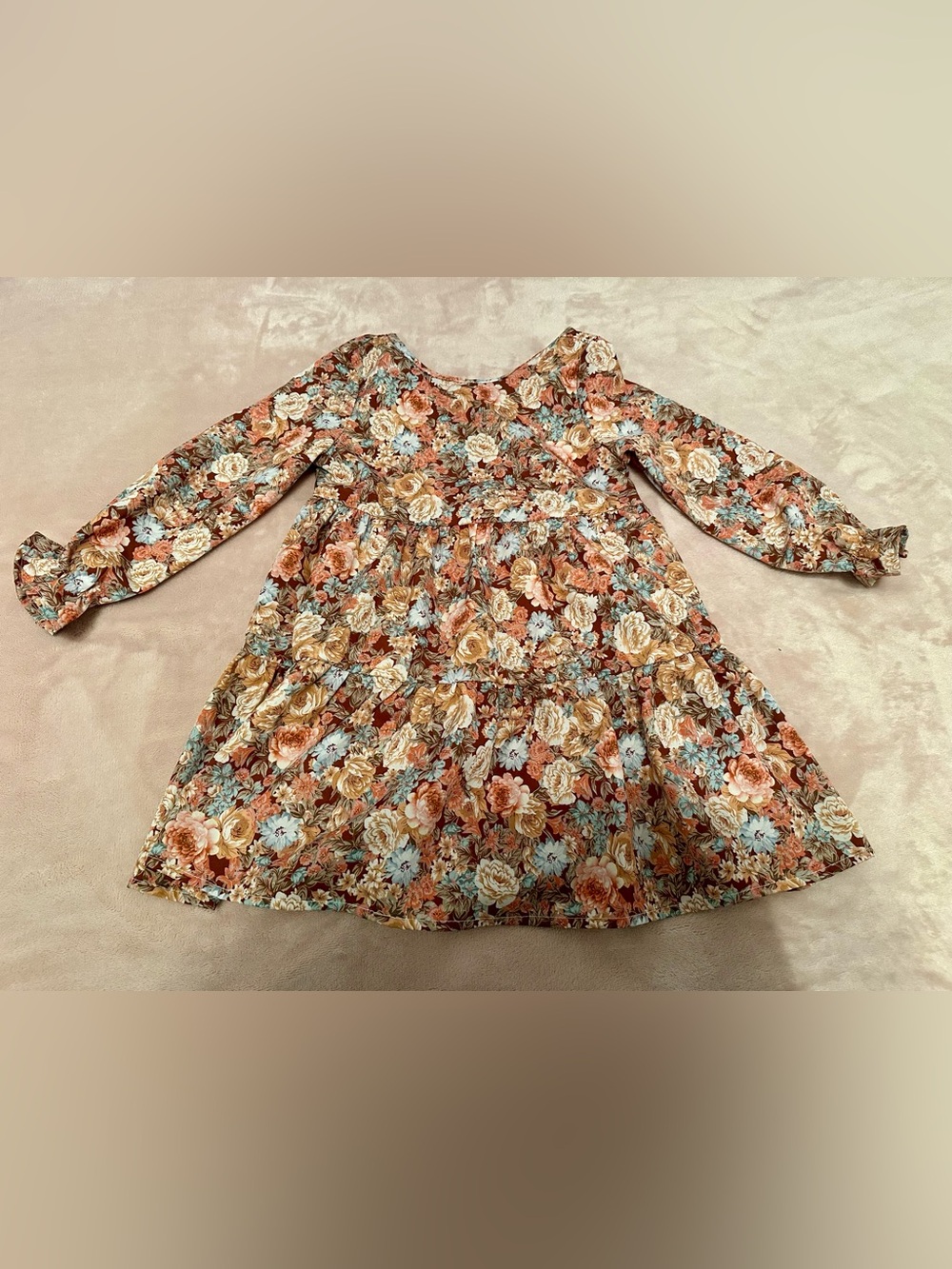 Girls Floral Tiered Dress